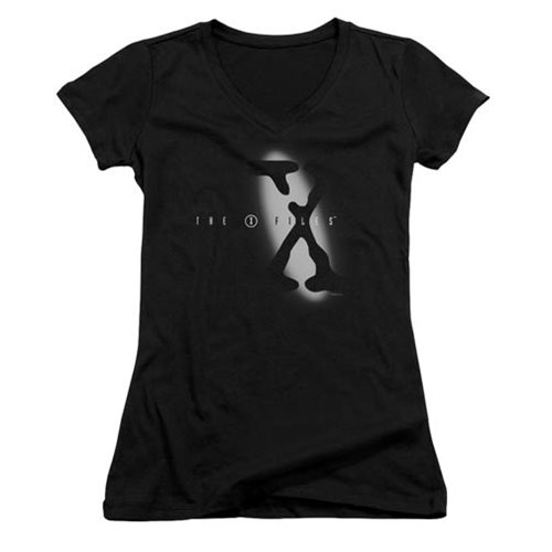 X-Files Spotlight Logo Juniors V-Neck T-Shirt